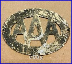 1910s Berkshire County Auto Club AAA Porcelain Enamel Car Grill Badge Emblem