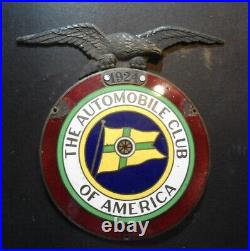 1924 The Automobile Club of America radiator badge 5 color cloisonne