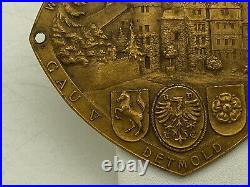 1928 ADAC German Automobile Club Badge Detmold Westfalen Lippe 3.25 Germany