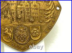 1928 ADAC German Automobile Club Badge Detmold Westfalen Lippe 3.25 Germany