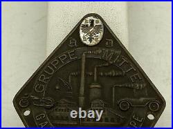 1929 ADAC German Automobile Motorcycle Club Badge Gau V Westf U Lippe 3-5/8x2.5