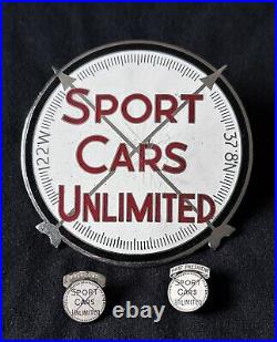 1940s/50s Sport Cars Unlimited Club Grille Badge & Officer Pins San Francisco