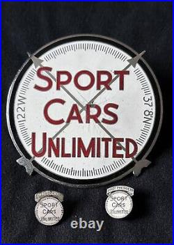 1940s/50s Sport Cars Unlimited Club Grille Badge & Officer Pins San Francisco