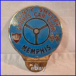 1950's County Shelby Sports Car Club Memphis TN License Plate Topper Badge