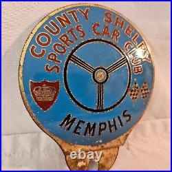 1950's County Shelby Sports Car Club Memphis TN License Plate Topper Badge