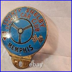 1950's County Shelby Sports Car Club Memphis TN License Plate Topper Badge