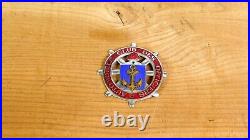 1950's Press Tin Enameled Automobile Club Des Officiers Car Grill Bumper Badge