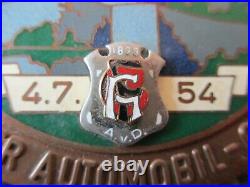 1954 VINTAGE GERMAN FRANKFURTER AUTOMOBILE CAR CLUB BADGE AvD by EF WIEDMANN