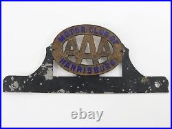 AAA Harrisburg Motor Club Penna Vintage License Plate Topper Badge 10