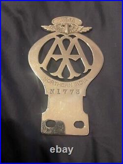 AA Northern India Car Badge Very Rare 1920's Goodwood Classic Vintage Cars