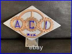 ACI F. I. A Automobile Club D'Italia Italy Car Emblem Badge 1950's-60's