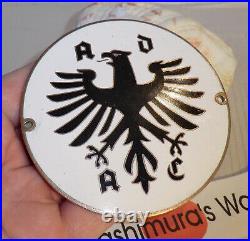 ADAC original 1970's MEMBER CAR BADGE black eagle on white GERMANY CAR CLUB DR56