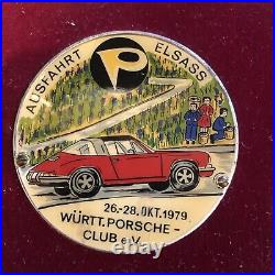 AWESOME Porsche badge 1979 Ausfahrt Elsass Wurtt Porsche club mounted