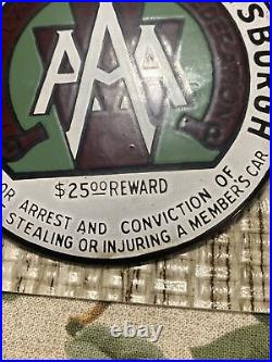 Aaa Automobile Club Of Pittsburgh Motor Federation Enamel Metal Grill Badge