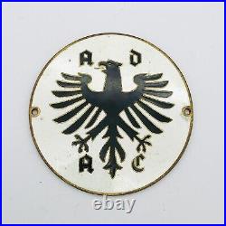 Adac Vintage German Car Badge Medallion Enamel Fritz Reu Automobile Club Vw Bmw