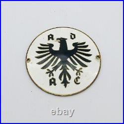 Adac Vintage German Car Badge Medallion Enamel Fritz Reu Automobile Club Vw Bmw