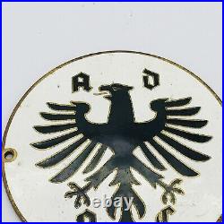 Adac Vintage German Car Badge Medallion Enamel Fritz Reu Automobile Club Vw Bmw