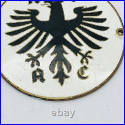 Adac Vintage German Car Badge Medallion Enamel Fritz Reu Automobile Club Vw Bmw