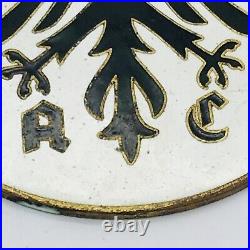 Adac Vintage German Car Badge Medallion Enamel Fritz Reu Automobile Club Vw Bmw