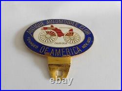 Antique Automobile Club of America Vintage Duryea Enamel Car Grill Badge Emblem