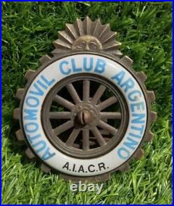 Argentine Automovil Club porcelain Emblem Badge Car Club