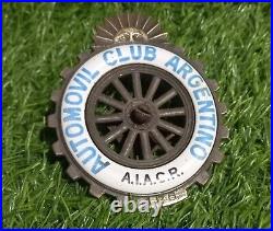 Argentine Automovil Club porcelain Emblem Badge Car Club