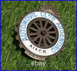 Argentine Automovil Club porcelain Emblem Badge Car Club