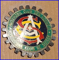 Automobile Club De Suisse/der Schweiz Acs Badge Nos Oem Grille Emblem Rare