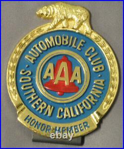 Automobile Club of Southern California Honor Member Grille Badge with Bear