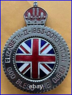 Badge Automobile Auto Car Club British Elizabeth Ii Coronation 1953