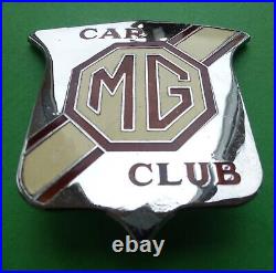 Badge MG auto car MG Car Club automobile radiator emblem British English