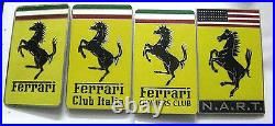 CAR BADGE FERRARI OWNERS CLUB/NART/ITALIA/ -SET OF 4PCS CAR badge