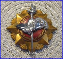 Chevrolet 1930's ORDER OF MARCHING CHEVROLIERS Sales Badge Car Ornament Vintage