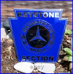 Enamel Automobile Radiator Car Badge # Mercedes Benz Club America Keystone Sect