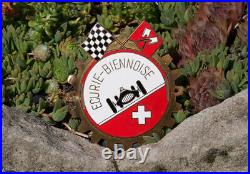 Enamel Automobile Radiator Car Club Badge # Ecurie Biennoise Biel Switzerland