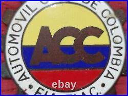 Enamel automovil club de Colombia Badge For Car Grill Club Vintage 1940s -70s