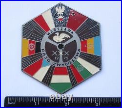 Ex Rare 1975 Military Warsaw Pact Automobile Club Poland Car Grille Badge Emblem