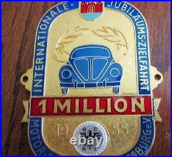 German Car Club Badge Int Motor Sport-club Wolfsburg 1 Million Vw Beetle