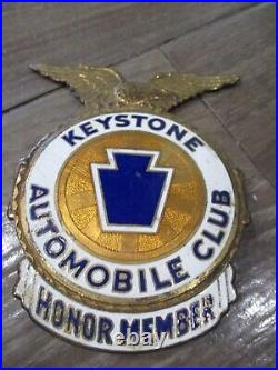 Keystone Automobile Club Honor Member Cloisonne&brass License Plate Top Emblem