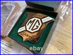 MG Car Club 70 Years Limited Edition & Numbered Gold Coloured Car Badge Boxed