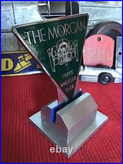 MORGAN Car Badge The MORGAN Three Wheeler Club Car Badge with Stand VG Cond