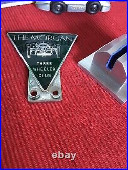 MORGAN Car Badge The MORGAN Three Wheeler Club Car Badge with Stand VG Cond