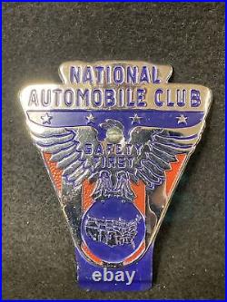 National Automobile Club Car Badge USA States classic V8 rare Safety First Eagle