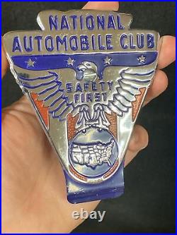 National Automobile Club Car Badge USA States classic V8 rare Safety First Eagle