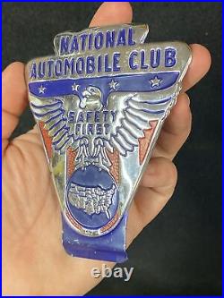 National Automobile Club Car Badge USA States classic V8 rare Safety First Eagle