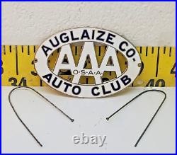 New 1900's Auglaize AAA Auto Club OSAA Porcelain Radiator Emblem MINT (SC)