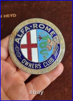 Nice Vintage Enamel Automobile Car Badge # Alfa Romeo Owners Club