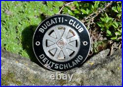 Nice Vintage Enamel Automobile Car Badge # Bugatti Club Germany Deutschland