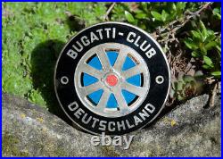 Nice Vintage Enamel Automobile Car Badge # Bugatti Club Germany Deutschland