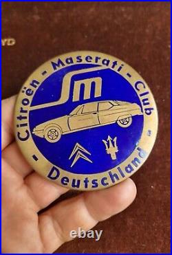 Nice Vintage Enamel Automobile Car Badge # Citroen Maserati Club Germany